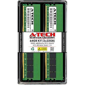 A-Tech 64GB Kit (2x32GB) RAM for Dell PowerEdge C6620, HS5620, MX760c, R660, R6625, R760, R760xa, R760xd2, R7625, R860 | DDR5 4800MHz PC5-38400 EC8 RDIMM 2Rx8 ECC Registered Server Memory Upgrade