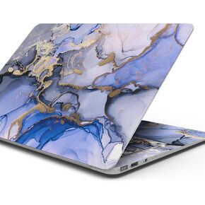 Compatible with MacBook Air 13" M3 (A3113) - Skin Decal Protective Scratch Resistant Vinyl Wrap - Golden Inked Marble Swirl