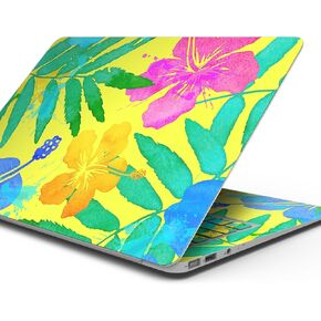 Compatible with MacBook Air 13" M3 (A3113) - Skin Decal Protective Scratch Resistant Vinyl Wrap - Tropical Fluorescent v2