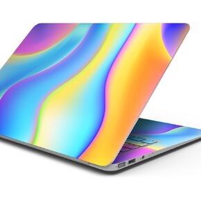 Compatible with MacBook Air 15" M3 (A3114) - Skin Decal Protective Scratch Resistant Vinyl Wrap - Abstract Neon Wave V7