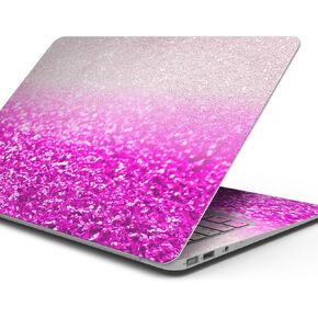 Compatible with MacBook Air 13" M3 (A3113) - Skin Decal Protective Scratch Resistant Vinyl Wrap - Hot Pink & Silver Glimmer Fade