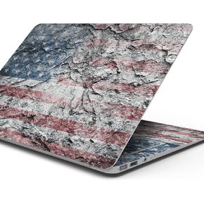 Compatible with MacBook Air 15" M3 (A3114) - Skin Decal Protective Scratch Resistant Vinyl Wrap - Aged and Wrinkled American Flag