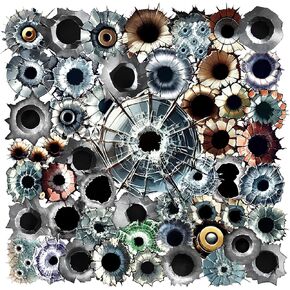 50 Pcs Realistic Bullet Hole Sticker Waterproof Cool Decals Fake Gun Shots Vinyl Stickers Water Bottle Phone Laptop Window Wall Bike Truck Car Refrigerator Helmet Gifts for Men Boys
