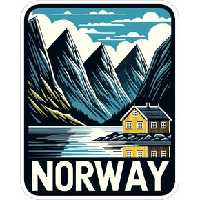 Norway Sticker 4 Inch City Travel Souvenir Destination - Waterproof Vinyl Decal for Laptop Water Bottle Car Tumbler - Durable Aesthetic Long-Lasting Stickers for Adults ID44990