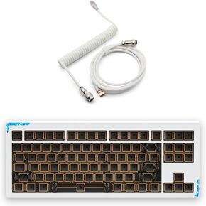 Glacier Weikav Star80 V2, 80% TKL Layout Wireless/Wired, Detachable USB-C, Hot Swappable, DIY Keyboard Kit with CNC Aluminum Case and RGB Lighting (Black, Anodizing, Premium Cable)
