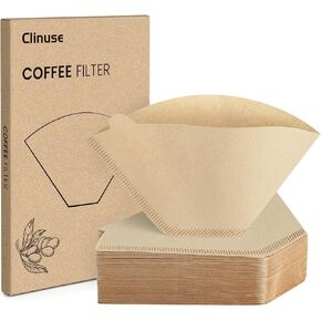 Coffee Filters 160 Count, Size 04 Cone Filters 8-12 Cup, Unbleached Disposable Natural Paper Filters, 04 Cone Filters For Pour Over and Drip Coffee Maker