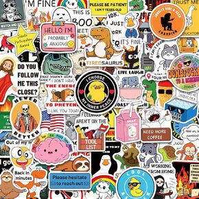200PCS Funny Meme Stickers for Adults, Hilarious Stickers for Laptop Hard Hat Helmet Bumper, Humor Decals for Teens Boys Tool Box Skateboard