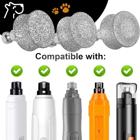 IREDOON Dog Nail Grinder رأس بديل لرأس الطحن المتكامل لـ Casfuy ومعظم العلامات التجارية، عالي الكفاءة وآمن ومتين (3 قطع) in Kuwait