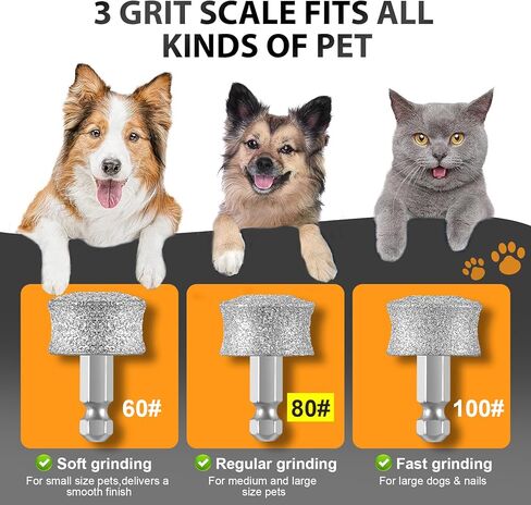 IREDOON Dog Nail Grinder رأس بديل لرأس الطحن المتكامل لـ Casfuy ومعظم العلامات التجارية، عالي الكفاءة وآمن ومتين (3 قطع) in Kuwait
