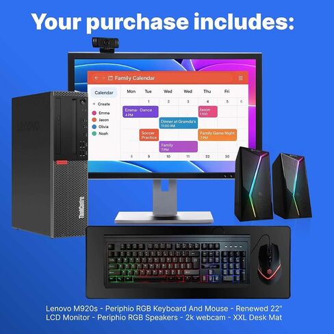 Lenovo M920S Windows 11 كمبيوتر سطح المكتب | 16 جيجابايت ذاكرة الوصول العشوائي + 500 جيجابايت SSD | Intel I5 | 16 جيجابايت ذاكرة الوصول العشوائي + 500 جيجابايت SSD | 22 "LCD | WIFI 6 AX200 + BT | RGB لوحة المفاتيح/الماوس + مكبرات الصوت | كاميرا الويب | ال in Kuwait