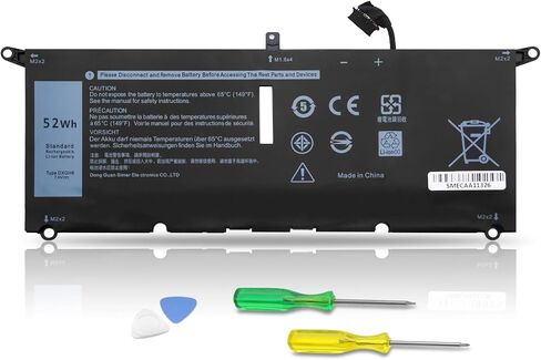 DXGH8 Laptop Battery for Dell XPS 13 9370 9380 2019 Lnspiron 13 7390 7391 2-in-1 5390 5391 7490 Latitude 3301 E3301 Vostro 5390 5391 Series 0H754V H754V G8VCF G8VCF6C HK6N5 P113G001 P82G(7.6V/52Wh) in Saudi Arabia