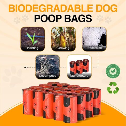 Momma's Dog 300 كيس فضلات كلب قابل للتحلل - 10% للأعمال الخيرية - أكياس فضلات قابلة للتحلل بيولوجيًا معطرة باللافندر للكلاب مع موزع، وأكياس نفايات الكلاب، وأكياس براز الكلاب، وأكياس براز الكلاب، وأكياس براز الكلاب in Saudi Arabia