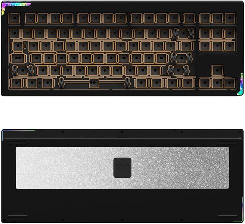Glacier Weikav Star80 V2, 80% TKL Layout Wireless/Wired, Detachable USB-C, Hot Swappable, DIY Keyboard Kit with CNC Aluminum Case and RGB Lighting (Black, Anodizing, Premium Cable) in Kuwait