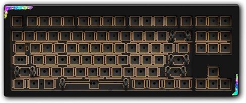 Glacier Weikav Star80 V2, 80% TKL Layout Wireless/Wired, Detachable USB-C, Hot Swappable, DIY Keyboard Kit with CNC Aluminum Case and RGB Lighting (Black, Anodizing, Premium Cable) in Kuwait