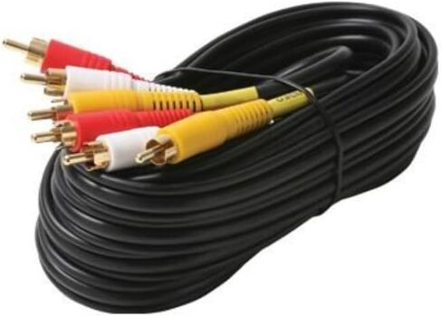 Steren 206-288-550ft 3-RCA Composite A/V Cable RG59 مع موصلات الذهب 5 حزمة in Kuwait