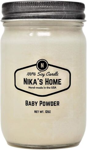 Nika's Home Key Lime Pie Soy Candle 12oz Mason Jar Non-Toxic White Soy Handmade Long Burning 50-60 Hours Highly Scented All Natural Candles Clean Burning Large Candle Gift Décor in Saudi Arabia