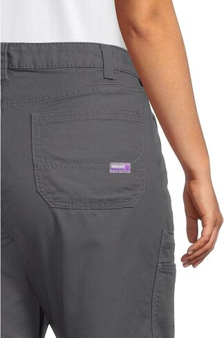 Ariat Female FR Stretch DuraLight Canvas Stackable Straight Leg Pant Iron Grey 27 in Saudi Arabia