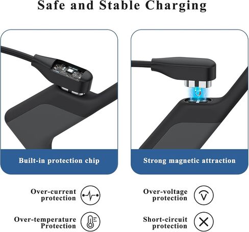 2 Pack USB C لكابل شحن Shokz ، سلك الشاحن المغناطيسي متوافق مع Aftershokz Aeropex AS800 ، Shokz OpenRun Pro ، OpenRun ، OpenRun Mini ، Opencomm Bone Headunes in Kuwait