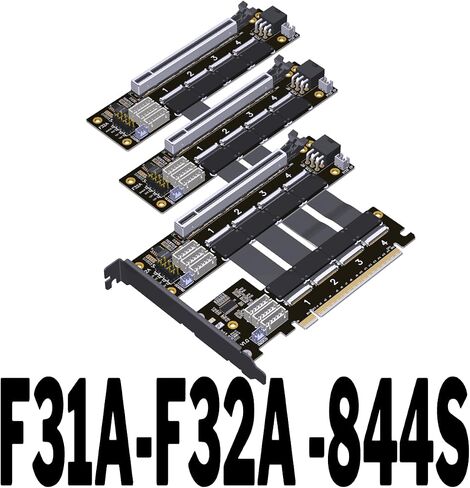 JMT ADT-F31A-F32A PCIe 4.0 X16 1 to 4 Split Cable Gen4 PCIe-Bifurcation Card Detachable FFC GPU Expansion (25cm,F31A-F32A-844S) in Saudi Arabia