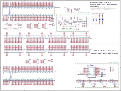 JMT ADT-F31A-F32A PCIe 4.0 X16 1 to 4 Split Cable Gen4 PCIe-Bifurcation Card Detachable FFC GPU Expansion (25cm,F31A-F32A-844S) in Saudi Arabia