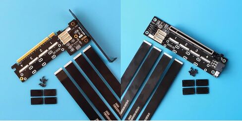 JMT ADT-F31A-F32A PCIe 4.0 X16 1 to 4 Split Cable Gen4 PCIe-Bifurcation Card Detachable FFC GPU Expansion (25cm,F31A-F32A-844S) in Saudi Arabia
