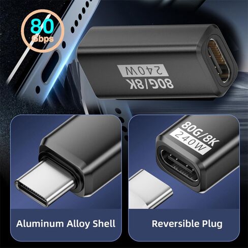 xiwai USB5.0 Extension Adapter 80Gbps Female to Female with 240W 16K 8K 5K Compatible with USB4.0 Thunderbolt3/4/5 in Saudi Arabia