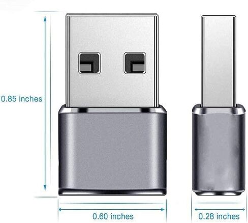 USB 3.0 Male to USB Type C Adapter Female Port Converter Connector for Data Transmission and Charging Charger Cable Adapter (Silver) in Saudi Arabia