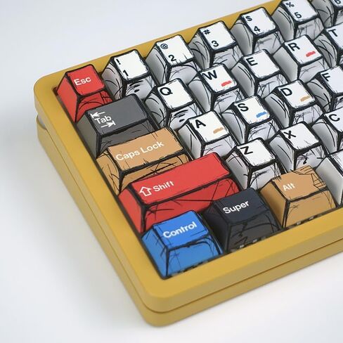 KBDiy Japanese Manga Theme Five-Sided Dye-Sublimation 143 Keys Keycaps,Cherry Profile PBT Custom Keyboard Keycap for 61/64/68/84/87/100/104/108 Mechanical Keyboard in Saudi Arabia