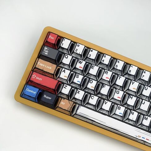 KBDiy Japanese Manga Theme Five-Sided Dye-Sublimation 143 Keys Keycaps,Cherry Profile PBT Custom Keyboard Keycap for 61/64/68/84/87/100/104/108 Mechanical Keyboard in Saudi Arabia
