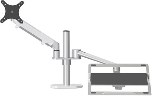 OL-3S Height Adjustable Desktop Dual Arm 17-32 Inch Monitor Holder+12-17 Inch Laptop Holder Stand Full Motion Mount Arm(Black) in Saudi Arabia