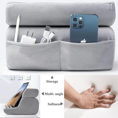 Lently Soft Tablet Book Rest Reading Support Stand Holder Cushion for Home Bed Sofa Couch Multi-Angle eReader (Foldable Black) in Saudi Arabia