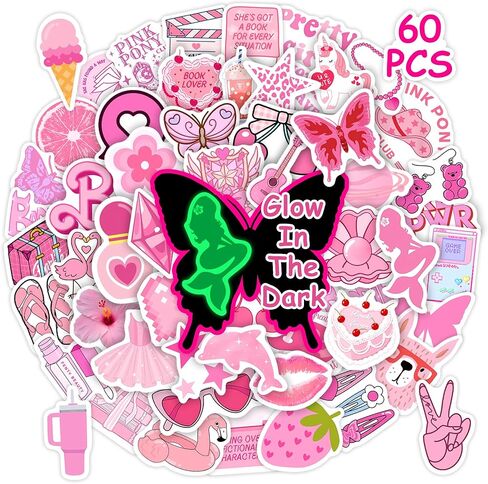 70 pcs ملصقات القوس الوردي لزجاجة الماء ، والفتيات لطيف القوس شارات الكمبيوتر المحمول الجمالية ، والفينيل مقاوم للماء التزلج على الهاتف التزلج علبة المراهقين الفتيات البالغين in Kuwait