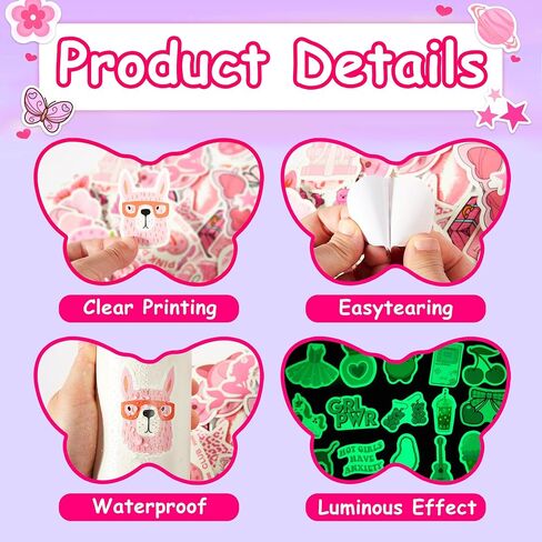 70 pcs ملصقات القوس الوردي لزجاجة الماء ، والفتيات لطيف القوس شارات الكمبيوتر المحمول الجمالية ، والفينيل مقاوم للماء التزلج على الهاتف التزلج علبة المراهقين الفتيات البالغين in Kuwait