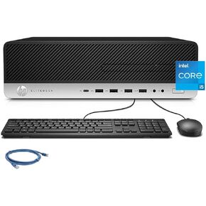 HP Elitedesk 800 G3 SFF Small Desktop Computer, Intel Quad-Core i5-6500 up to 3.6GHz, 16GB DDR4, 256GB PCIe SSD+500GB HDD, 4K Support, USB-C, RJ45, 2X DP, DVD, PDG Network Cable, Win 10 Pro (Renewed)