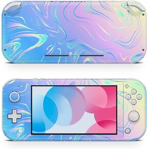 ZOOMHITSKINS Switch Lite Accessories, Compatible for Switch Lite Skin Glitter, Opaline Blue Purple Pink, 3M Vinyl, Durable & Fit, Easy to Install, USA Made