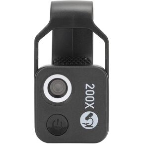 200X Phone Mini Microscope Clip Design, Observing Diamond Crystals, Jewelry, Jadestone, Metal with CPL for Reflection Elimination (Black)