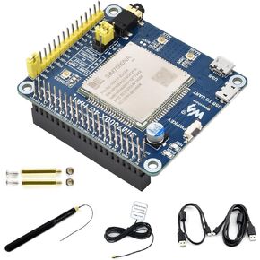 Waveshare SIM7600NA-H 4G HAT, Compatible with Raspberry Pi/Jetson Nano, with GPS, SIM, Audio, at Command Control, UART Debugging, 3G/4G Communication, Positioning, and Voltage Translator