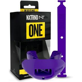 Nxtrnd واحد حارس فم كرة القدم ، حزام بما في ذلك ، يناسب الكبار والشباب (أبيض)
