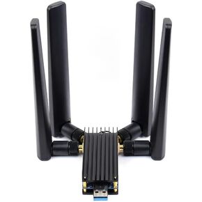 USB to M.2 B Key 5G Module Adapter with Aluminum Alloy Heatsink, Quad Antennas, USB 3.1 Interface, Compatible with SIMCom/Quectel/Fibocom, for 3042/3052, for Raspberry Pi/Jetson/PC