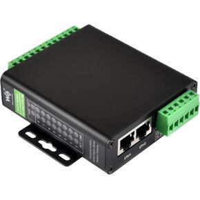 Waveshare 8-Channel RS485 to RJ45 Ethernet Serial Server, Independent Operation, Rail-Mount Isolated Module, Bi-Directional Transmission, Modbus Gateway, Transparent Communication, with PoE Function