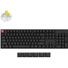 Keychron K10 Version 2, QMK Wireless Mechanical Gaming Keyboard, Full Size Super Red Switch, White LED Backlight Rechargeable USB-C Wired Bluetooth Professional Office Keyboard for Mac/Windows