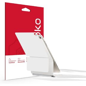 skoko 3-in-1 Full Set Matte White Skin & Transparent Matte Skin for iPad Air 13-inch M3 2025 Magic Keyboard Top/Bottom/Palm Rest & Around/Hinge Set