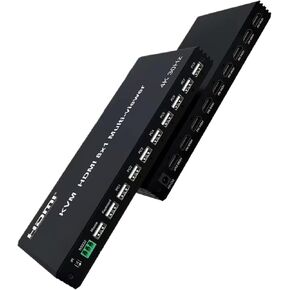 4K60Hz HDMI CONPATING KVM Multiviewer Switch 8 in 1 Out Quad Screen Multi Viewer HDMI Multi-Viewer Switcher مع IR (4K 60Hz 4x1Multi ، US Plug)