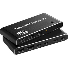 Type-C Thunderbolt 3 4 USB C KVM Switch 4K 144Hz USB 2.0 KVM Switch USB 8K 60Hz HDMI DP USB KVM Switcher for M*ACB*OOK Laptop