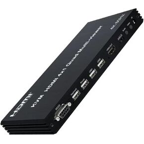 4K 60Hz HDMI Multiviewer KVM Switch 4x1 USB Quad Multi-Viewer PIP 90° 180° Flip for 4 PCs Share USB Keyboard and Mouse Control(with AU Plug)