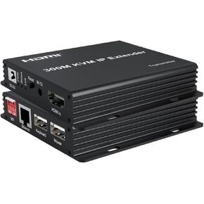 1080p 300m HDMI KVM Extender عبر IP RJ45 CAT6 CABLE HDMI SPINITER SPINGER SPIRITION MOUSE 1 TX إلى RX متعددة عبر مفتاح الشبكة (300 م KVM IP Extender ، EU PLUT)