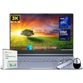 ASUS Vivobook S 15 OLED Laptop, 15.6" 3K OLED 120Hz Display, Intel Ultra 7 155H, ARC Graphics, 16 GB RAM, 1 TB SSD, Backlit KB, Wi-Fi 6E, Windows11 Pro & Office Lifetime License, w/Jawfoal Accessories