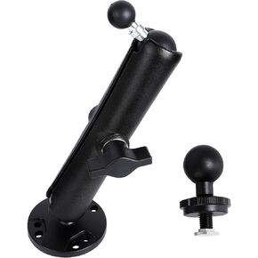 Aluminum 5.9" Long-arm GPS Mount, 17-25mm Ball Connector and T-Bolt Mount 2 in 1, Long-arm Compatible 1" RAM Ball Head, Suitable for Garmin GPS& Backup Camera Monitor ，Heavy-Duty Drilling Base