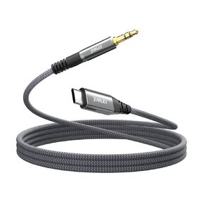 USB C to 3.5mm Aux Cable 1.6ft, Nylon Braided Type C to 3.5mm Headphone Car Stereo Cord Compatible with iPhone 15, 15 Pro Max Plus, Samsung Galaxy S24 S23 S22 S21