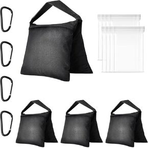 Emart Hight Dick Sandbag Photo Studio Bag Bag Bag Design for Photography Light Stand Tripod ، فناء في الهواء الطلق ، الرياضة ، خيمة منبثقة ، قاعدة مظلة ، التخييم ، كرسي الصيد -4 مجموعة (أسود)